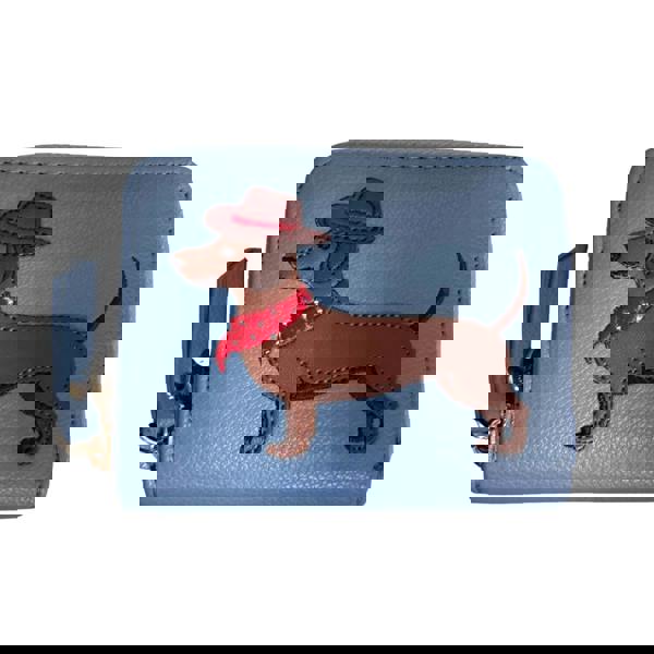 Fores Collection Dachshund Dog with Hat Zip Around Purse