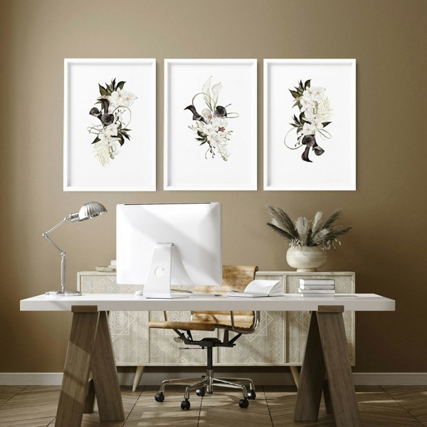 Office Wall Decoration Ideas | Set of 3 wall art prints