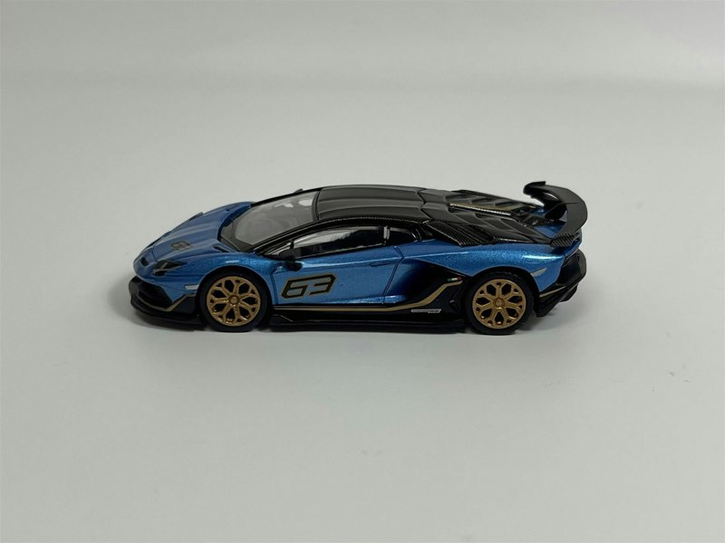 Mini GT Lamborghini Aventador SVJ 63 Blu Aegir RHD 1:64 Scale MGT00784R