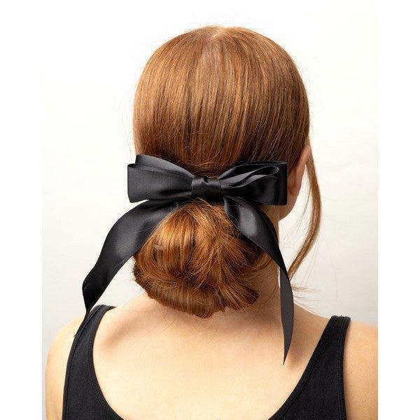 Brushworks Satin Hair Bow Duo – Black & White