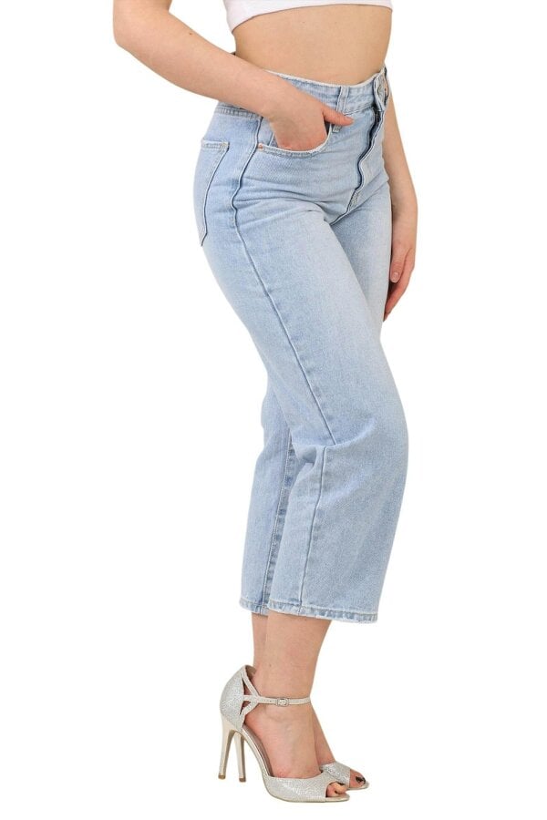 High-Waisted Mid Wash Cropped Jeans