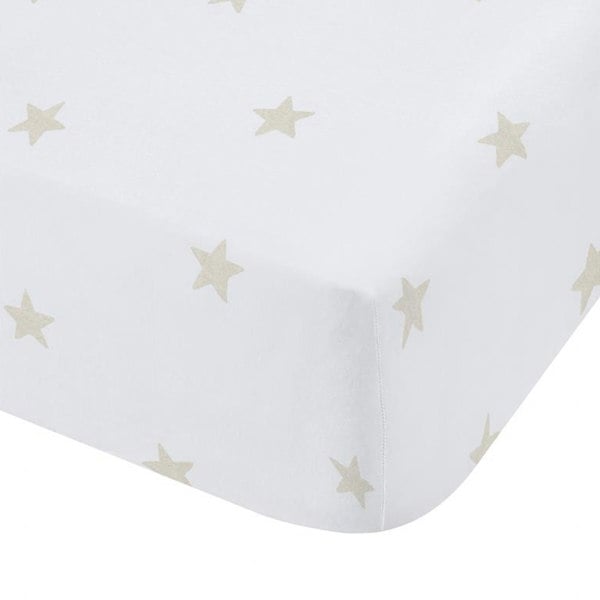 Bianca Mini Star & Stripes Cotton Fitted Sheet Natural