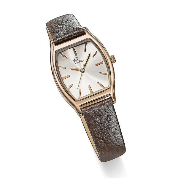 Pia A Moment in Time Wine Leather Rose Gold Watch