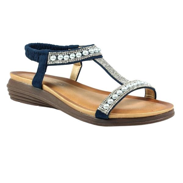 Lunar Womens/Ladies Tancy Pearl Sandals - Blue