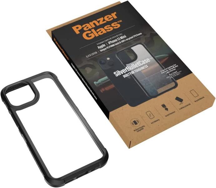PanzerGlass Panzer Silver Bullet Case for iphone 12 Mini 5.4" Clear/Black - 0318