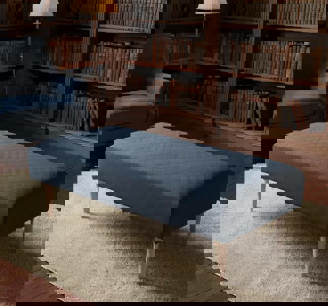 Luxury UK Living Room Storage Ottoman Bench with Cushioned Top - ISTOOLS