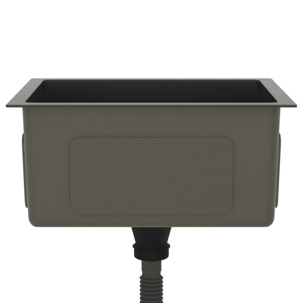 Berkfield Handmade Kitchen Sink Black Stainless Steel