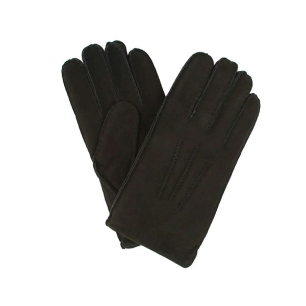 Eastern Counties Leather Mens MSG/SP Sheepskin 3 Point Stitch Gloves - Black