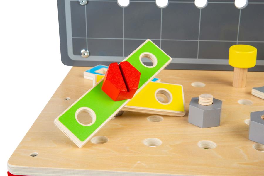 Bigjigs Toys Workers' Workbench | 34pcs Wooden Construction Tool Bench
