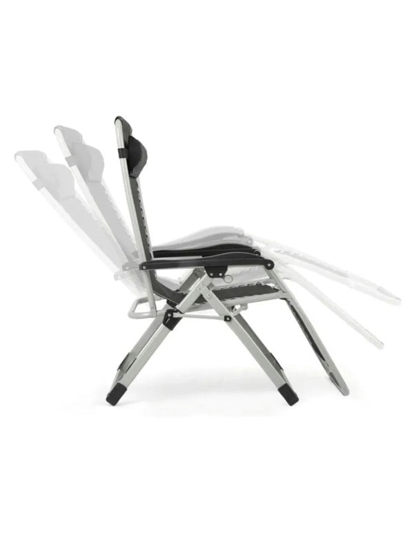 Groundlevel Luxury Gravity Garden Sun Lounger / Relaxer Chair with Cushion