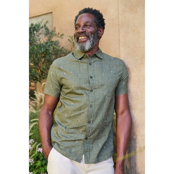 Mountain Warehouse Mens Preston Illustration Shirt - Dark Khaki