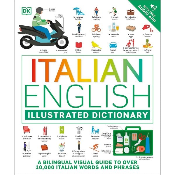 Italian English Illustrated Dictionary: A Bilingual Visual Guide to Over 10k Italian Words & Phrases