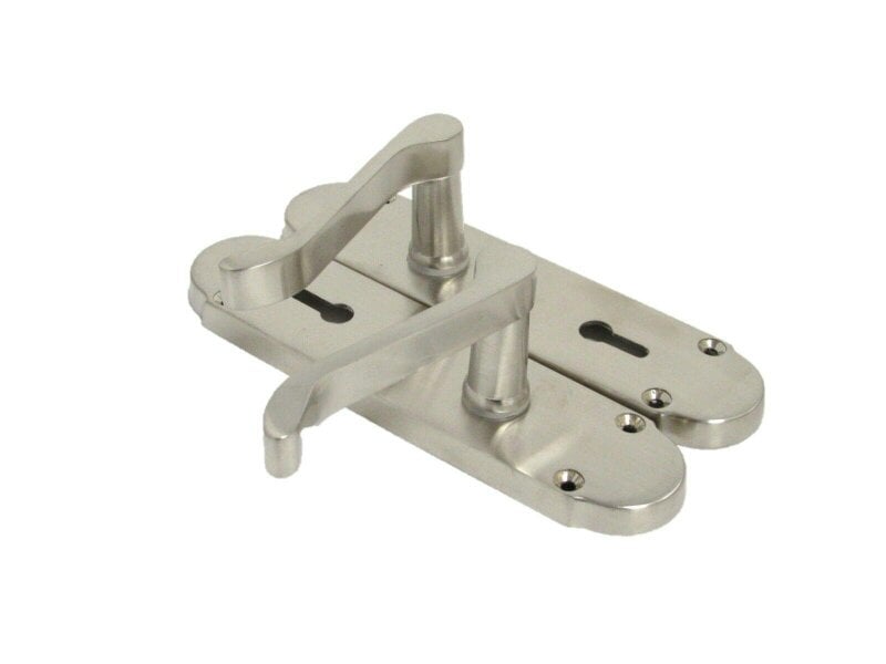 EDH Door Hardware Epsom Satin Nickel Internal Door Handle Set on 170mm Back Plate