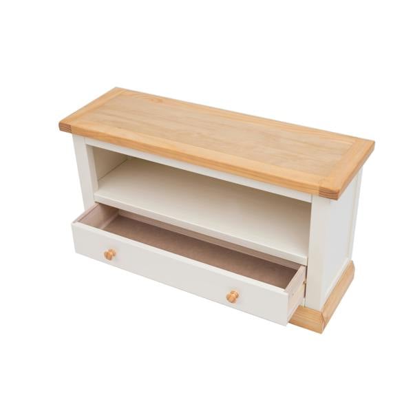 Cabinet Bits Trevi Off White 1 Drawer TV Cabinet Wood Knob