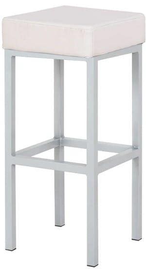 Lamboro Cube White Faux Leather Fixed Leg Kitchen & Breakfast Bar Stool