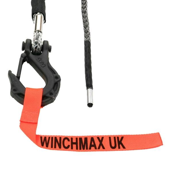 Winchmax Synthetic Winch Rope 28mx11mm. 3/8 Inch Tactical Hook. Hole Fix
