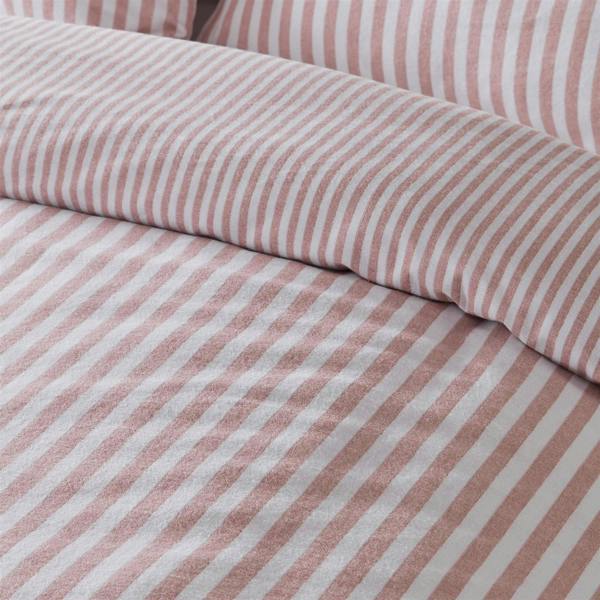 Brushed Stripe Blush Pink Duvet Cover Set