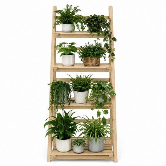 Neo Natural 4 Tier Wooden Foldable Plant Stand