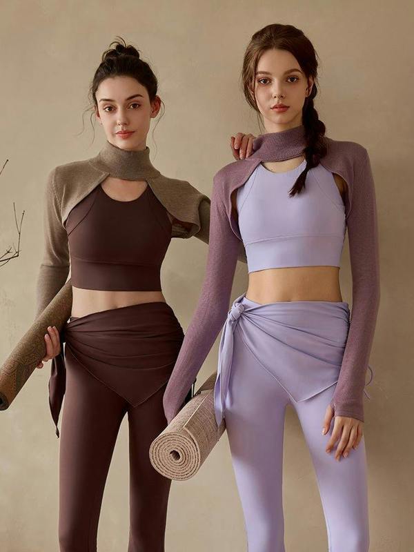 Anniou UPF50+ Knitted Yoga Bolero Pullover
