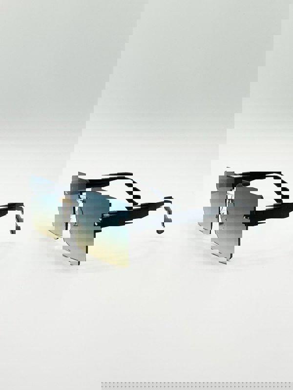 SVNX Square Rimless Sunglasses with Navy Ombre Lens