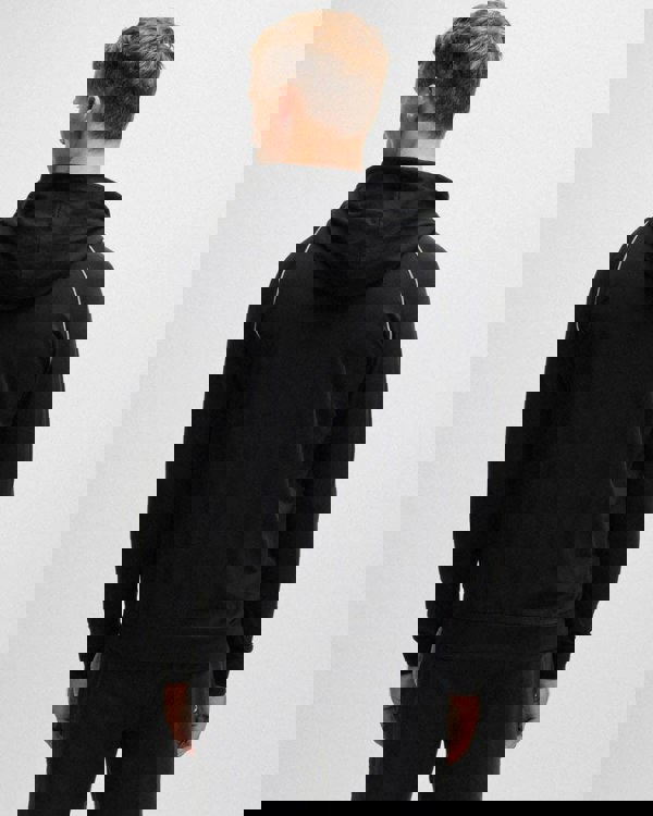 BOSS Orange Mix&Match Mens Stretch-Cotton Zip-Up Hoodie with Embroidered Logo - Black 001