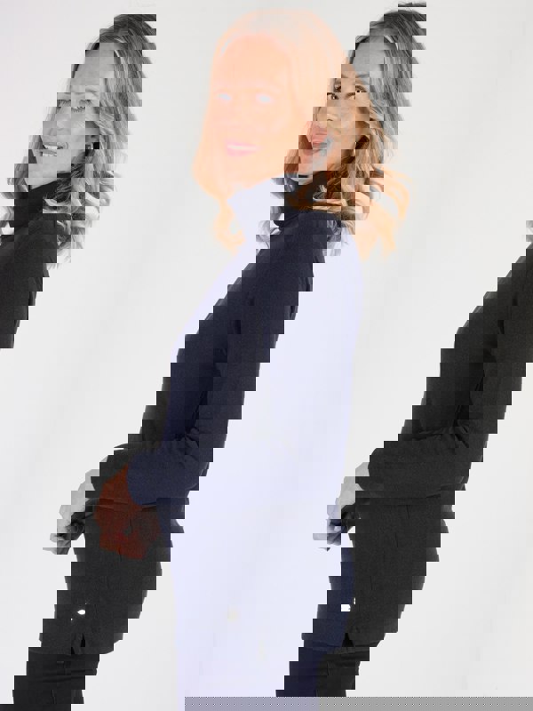 PennyPlain Roll Neck Long Sleeve Top - Navy