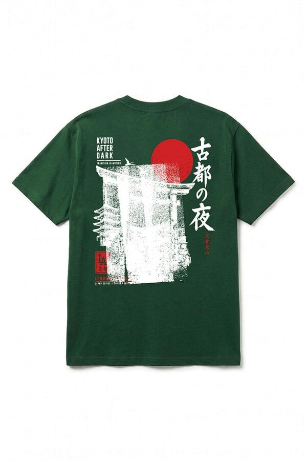 London Attitude Kyoto After Dark Oversized Heavyweight Japanese Graphic T-Shirt