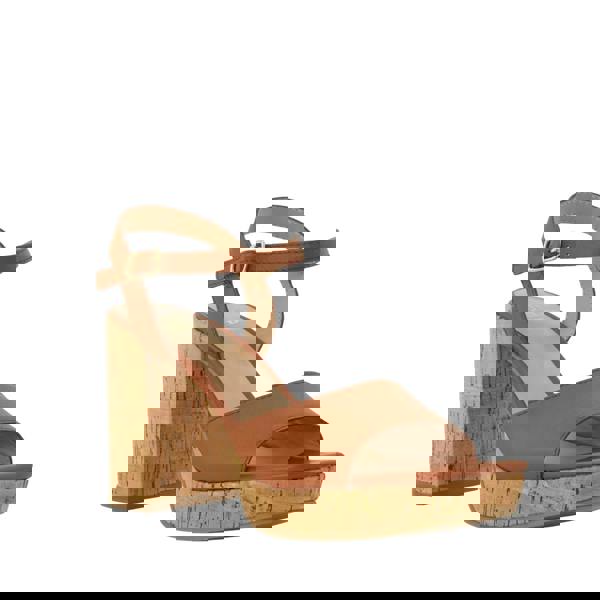 Dune London Womens/Ladies Jacuzzi Leather Platform Block High Heels - Tan - 