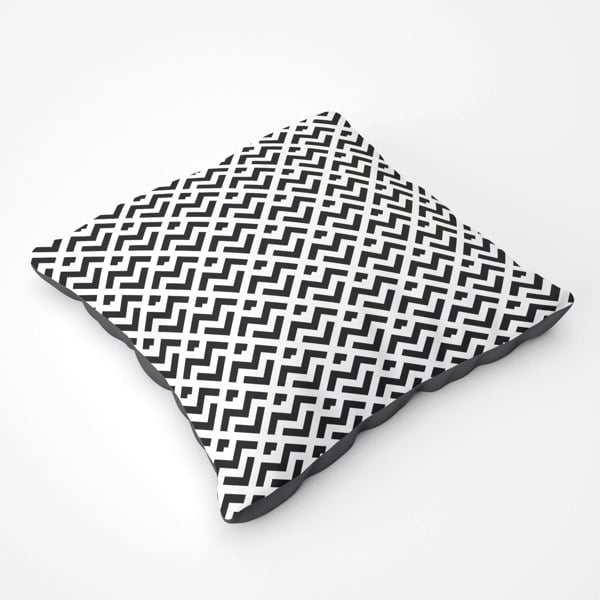 Warren Reed Black And White Abstract Pattern Floor Cushion