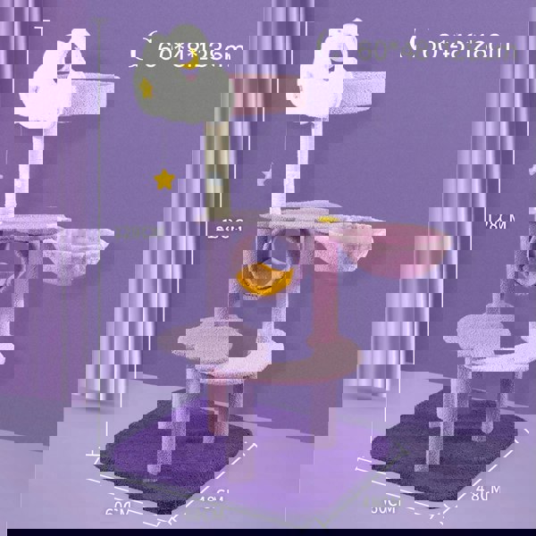 Díaz Cat Climber, Cat Tree, Coral Fleece, Purple-Weilai Concept-Weilai Concept