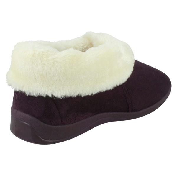 Rose Bank Ladies Rose Bank Memory Foam Velour Bootee Slippers Sharon