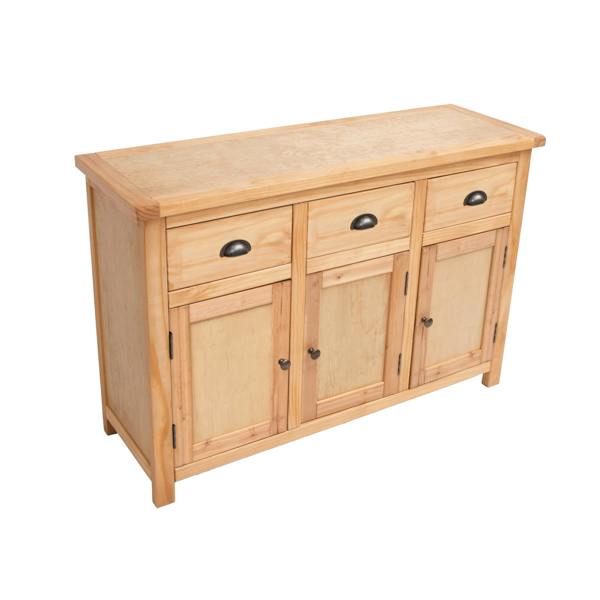 Cabinet Bits Lugo Waxed 3 Drawer 3 Door Sideboard Brass Cup Handle