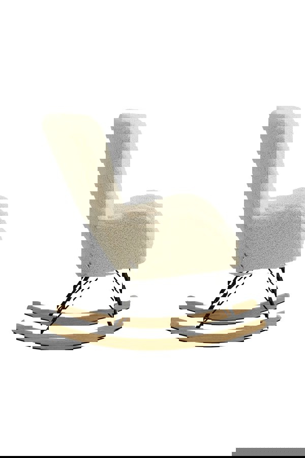 Living and Home Modern Faux Wool Rocking Chair