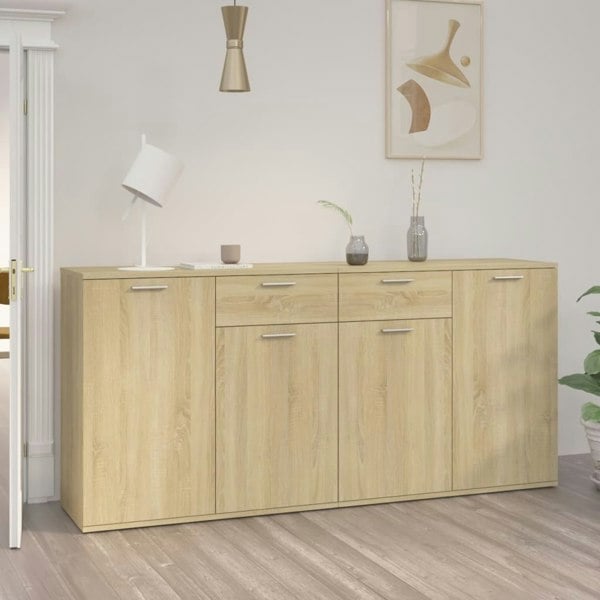 Berkfield Sideboard Sonoma Oak 160x36x75 cm Engineered Wood
