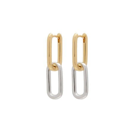 Gold Trip Two Tone Convertible Oval Hoop Earrings