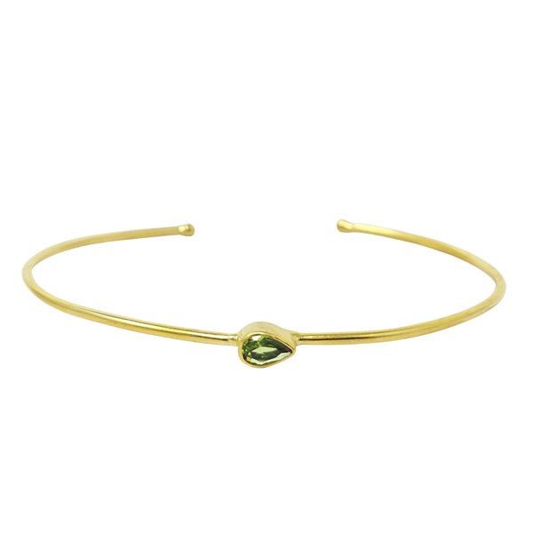 Peridot August Birthstone Gold Plated Bangle