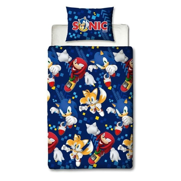 Sonic The Hedgehog Bounce Duvet Cover Set - Blue/Multicoloured