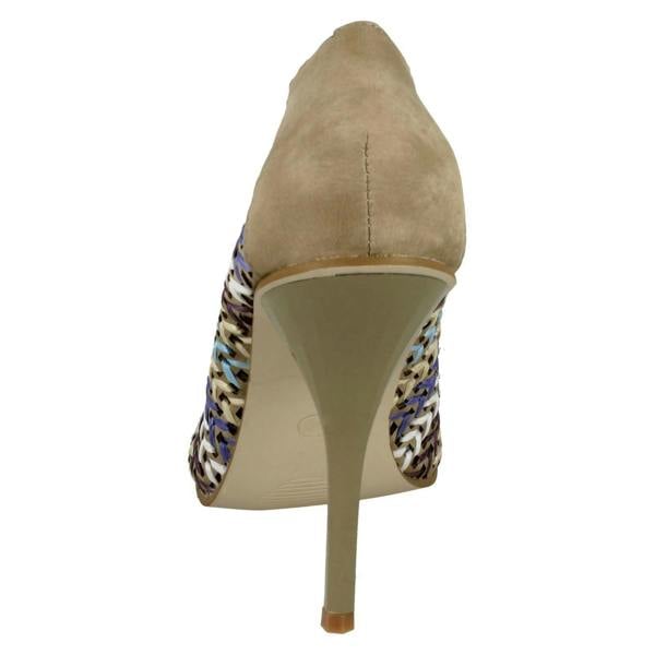 Spot On Ladies Spot On Heeled Peep Toe Court Shoe