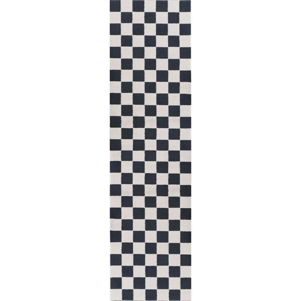Loft Checkerboard Blue Rug, Cozy pile, Easy care.