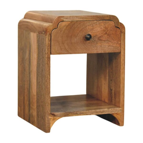 Wyld Haus Paris Natural Mango Wood Nightstand with Drawer and Shelf