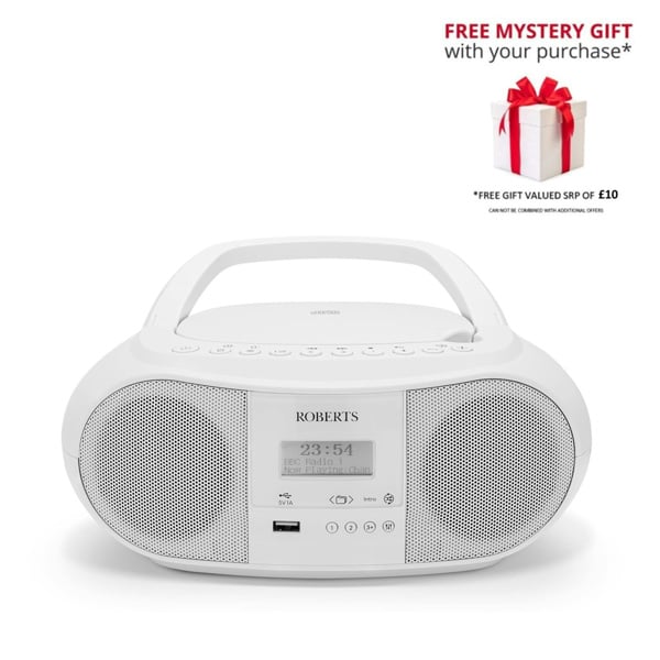 Roberts Zoombox 4 DAB/DAB+/FM Bluetooth Portable Boombox - Free Gift RRP £10!