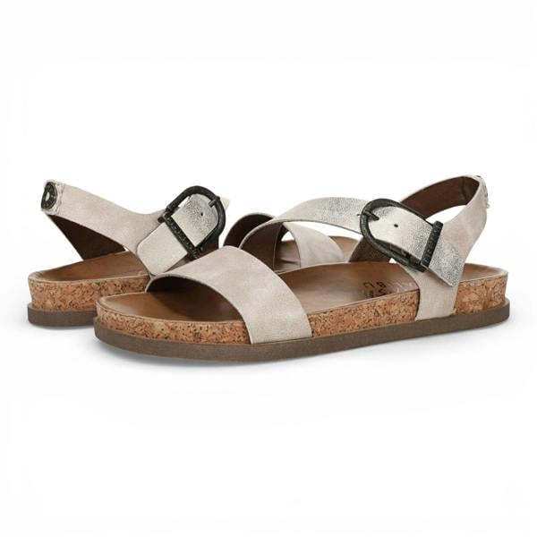 Blowfish Malibu Lance - Women's Cloud Silver Footbed Strappy Flat Sandals