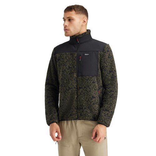 Trespass Mens Gordon Camo DLX Fleece Jacket - Black/Green - XL - Black/Green - 100% Polyester