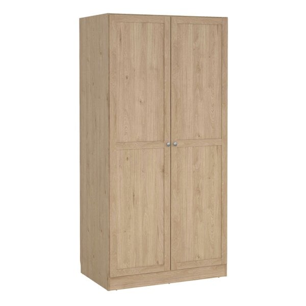 Wyld Haus Cherryfern Natural Oak Wood Wardrobe 2 Frame Doors