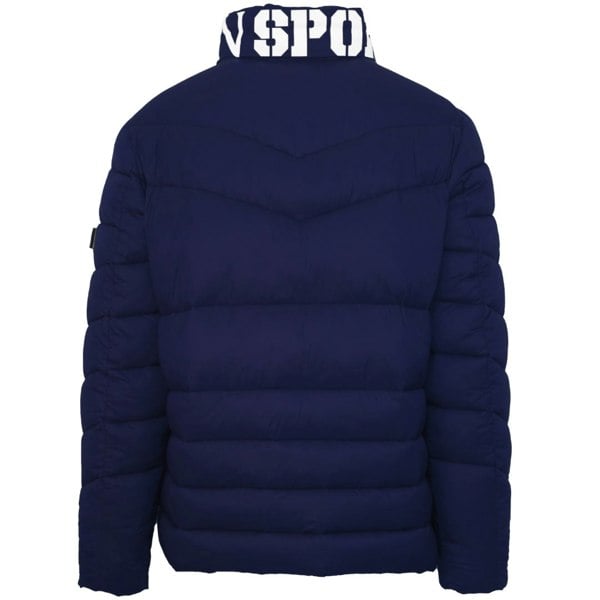 Plein Sport Padded Bold Logo Jacket - Navy Blue