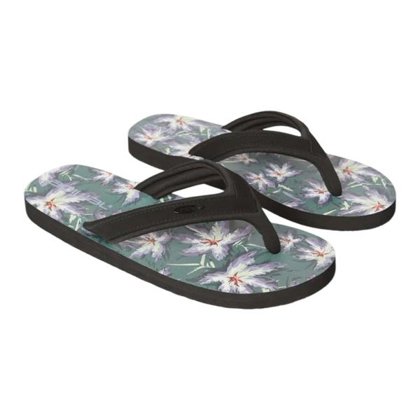 Animal Mens Jekyl Leaves Logo Flip Flops - Dark Green - 