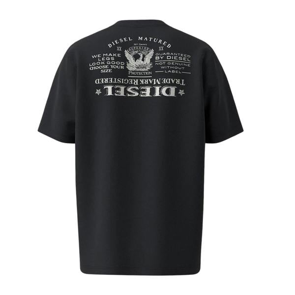Diesel Mens Upside Down Back Print T-Shirt - Black - 