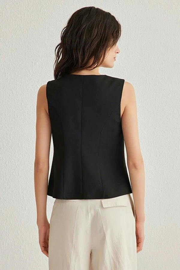 WOVCOR Tie Detail Vest