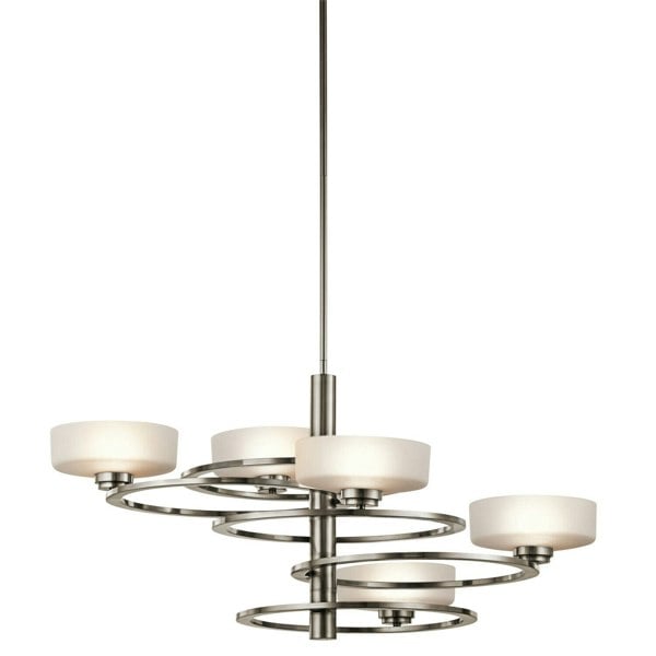 4 Bulb Chandelier Hanging Pendant LIght Classic Pewter LED G9 3.5W Bulb Loops