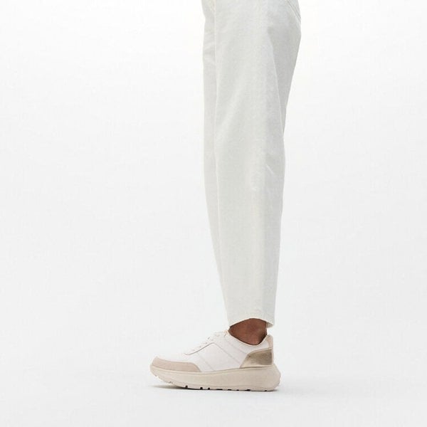 FitFlop F-MODE LEATHER Womens Trainers Urban White/Platino